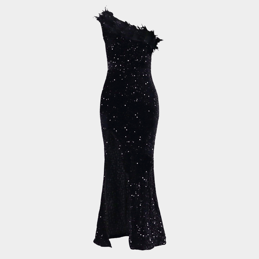Imperial One-Shoulder Sequin Gown