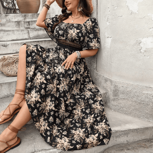 Plus Size Floral Harmony Maxi Dress