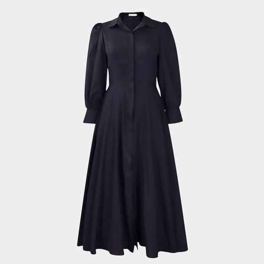 Elegant Buttoned Maxi Dress with Defined Silhouette