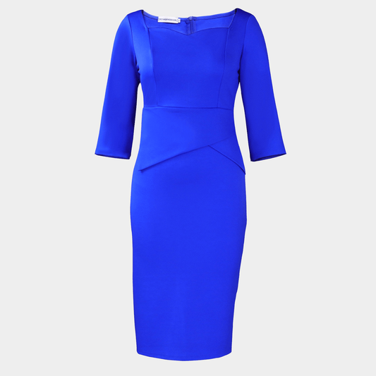 Fitted Midi Dress with Waist Panel